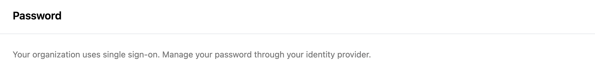 Password entry field with instructions for managing single sign-on access.